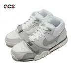 NIKE 休閒鞋 AIR TRAINER 1 男鞋 灰 白 中筒 復古 訓練鞋 束帶 麂皮 DM0521-001