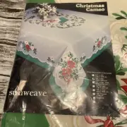 Vintage Sunweave Christmas Cameo New Tablecloth 70-90” Rectangle
