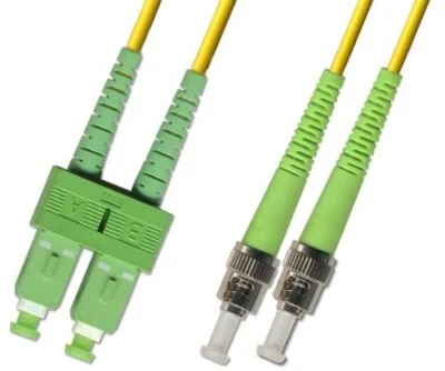 60M (196.8ft) OS2 SC/APC to ST/APC Fiber Optic Cable Duplex Singlemode 9/125