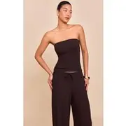 Chocolate Textured Bandeau Top, Chocolate