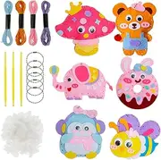 Easy Sewing Kit for Beginner Kids, DIY Doll Toys for Children, Handcraft Fun, Do It Yourself Thread Material Kit (Style 1)