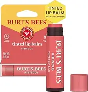 Burt's Bees 100% Natural Origin Tinted Lip Balm, Hibiscus with Shea Butter and Botanical Waxes, 1 Tube, 4.25g