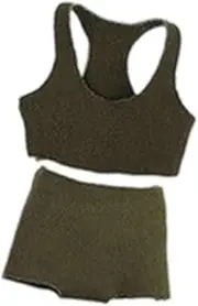 CoudarTitie 1/12 Scale Sports Vest and Shorts Set, Mini Stylish, Lightweight and Soft Clothes for Action Figures, Dolls, Models , Green