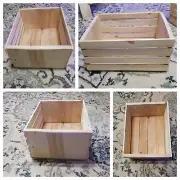Medium Handmade Rustic Wooden Square Crate/ Box