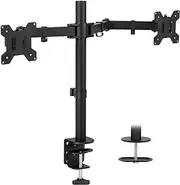 Mount-It! Dual Monitor Mount - Full Motion Two Arm Desk Mount with Clamp and Grommet Base - Fits Up to 27 Inch Screens, Universal Design with VESA 75 and 100 Compatible, 44 Lbs Capacity, MI-2752