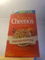 LOT OF 3 Pumpkin Spice Cheerios Limited Edition Family Size Cereal 18.5 Oz Mills