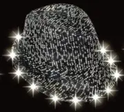 1 Light-Up Fedora Hat Meteor Star Sequin New Year Party Costume 14 LED USA SELL