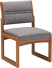 (Charcoal Grey) - Wooden Mallet DW2-1MOCG Valley Armless Guest Chair in Medium Oak - Charcoal Grey