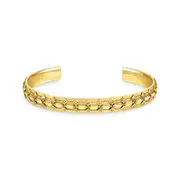 Buy Yellow-gold wide bangle with Crocodile detailing by Thomas Sabo online - THOMAS SABO Australia