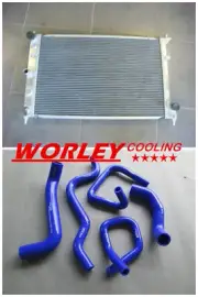 Aluminum Radiator&Hose for Ford BA BF Falcon XR6 Fairmont Turbo 10/02- 4/08 BLUE