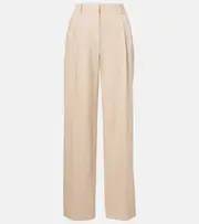 [The Row] The Row Lilas cotton and linen wide-leg pants AU 6 beige