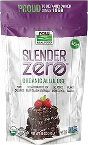 NOW Real Food, Slender Zero, Organic Allulose, Zero Calories, Sugar Substitute for Baking and Beverages, No Added Ingredients, Plant Based, 12 oz (340 g)