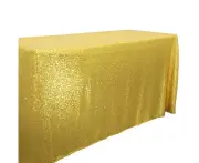 Sequin Table Cloth Gold Large 90"x 132" 6 Foot Sparkly Wedding Event Party Decor