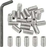 uxcell 5/16-18x5/8 Internal Hex Socket Set Grub Screws, 20 Pcs 304 Stainless Steel Cup Point Set Screw with Hex Key Wrench for Door Handles Bathroom Fixtures