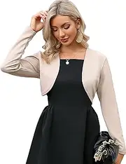 [KOJOOIN] Women's Bolero Shrug Sparkly Cropped Cardigan Long Sleeve Open Front Sweater Cardigans