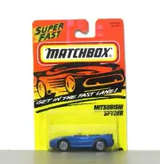 MATCHBOX SUPERFAST #28 - BLUE - MITSUBISHI SPYDER CAR - MINT ON CARD 1995