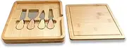 Wooden Cheese Board Gift Set - Charcuterie Platter Serving Tray - Cheeseboard And Knives Set - Hamper Gift Ideal for Cheese Lover - House Warming Gift Wedding Present For Couples