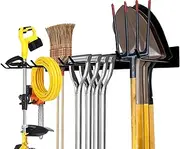 WUTUSENT Garden Tool Organizer Wall Mount, Garden Tool Organizer for Garage,Garage Organization and Storage, Tool Hangers for Garage Wall, Industrial Steel.