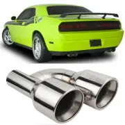 Exhaust Tip Stainless Steel 2.5" to 4.0" Dual Quad For Dodge Challenger SRT SXT