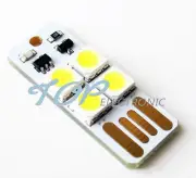 2Pcs Bulb Card Lamp Keychain White Pocket Mini USB Touch switch 4LED Night Light