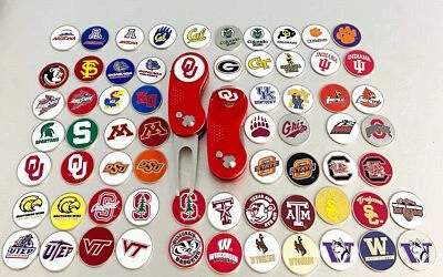 NCAA Switchblade GOLF DIVOT REPAIR TOOL RED + Ballmark USC TROJANS Red