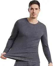 DAISYSILK Men’s Silk Thermal Underwear Set – Extra Warm Fleece Lined Base Layer with Long Sleeve Top & Pants