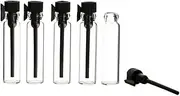 100 Pcs Mini Clear Glass Perfume Vials Tiny Portable Perfume Sample Bottles Refillable Empty Oil Sample Containers with Caps 2ML