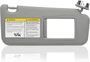 Passenger Right Side Sun Visor Compatible with Toyota RAV4 2006 2007 2008 2009 2010 2011 2012 2013 with Light Replace 74310-42451-B2 Gray