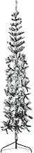VRAXO Slim Artificial Half Christmas Tree with Flocked Snow 240 cm -2.45KG,344608