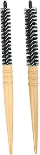 BIUDECO 2pcs Fluffy Wood Tumble Comb Ladies Hair Brush Straight Detangle Soft Smoothing Styling Massaging Women Style Anti-static Hairbrush Decorative Hair Brush Nylon Wool