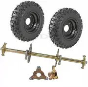 810mm Go Kart Rear Axle Kit 6" Wheels 420 Sprocket Brake GolfCart ATV Quad Buggy