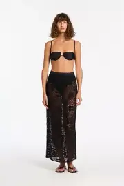 BNWT SIR THE LABEL BLACK RAYURE MIDI SKIRT - SIZE 1/8 AU/4 US (RRP $390)