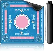 Mahjong Mat with Carry Bag, 33"×33" Non-Slip Gaming Table Mat, Noise Reduction Mahjong Table Cover for Poker, Board Games, Card Games, Dominoes & Tile Games