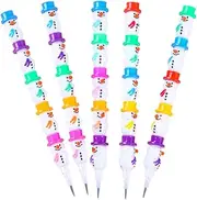NUOBESTY 5pcs Christmas Pencils Pencils for Writing Snowman Shape Wood Material Non-sharpening Cartoon Pencils