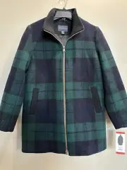 Pendleton Waker Wool Blend Plaid Coat Women’s Extra Large blue green