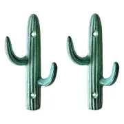 Rustic Cactus-Shaped Decorative Wall Hook Rack Hangers for Hanging Clothes, C...