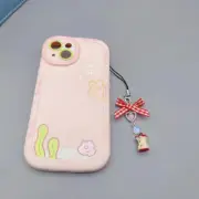 Y2K Phone Charm Pendant Keychain For Bag Phone Cake Spoon Bow Apple Charm Wom CR