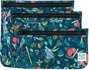 [Bumkins] Travel Bag, Toiletry, Baby, TSA Approved Pouch, Zip Bag, Quart Size Compliant, Clear-Sided, Diaper Bag Organization, Makeup, Accessories, Set of 3