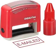 uxcell E-mailed Self Inking Rubber Stamp, Office Ink Business Stamp for Office Documents, Paperwork, Warehouse, Label (Red)