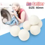 2/6Pcs Wool Dryer Balls Organic Fabric Laundry Reusable Softener Natural Sheep