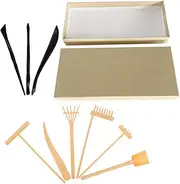 Vaguelly 1 Set Sand Rake Tool Garden Tiny Rake Table Mini Rakes Mini Zen Garden Kit Mini Garden Kit Mini Sand Garden Rakes Sand Table Rakes Sandbox Rake Garden Supplies Plastic