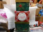 Nesting Stacking Cardboard Boxes Christmas Pattern, Set of 3 Varying Sizes
