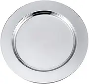 CATIEBYE Stainless Steel Round Plate Steak Plate Snack Dish Beautiful Fruit Tray Perfect for Home Parties