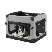30 inch Folding Soft Dog Crate, 4-Door Portable Collapsible Pet Kennel Travel...