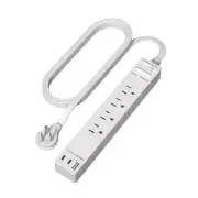 Outlet Extender with 4 Receptacles, USB-A and 2 USB-C, Ultra-Thin Flat-Plug w...