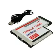 Express Card 54mm to USB 3.0 X 2 Port Expresscard PCI-E to USB Adapter2074