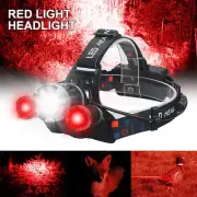 90000Lm Red+White 3LED Headlamp Rechargeable Head Light Torch Flashlight Lamp