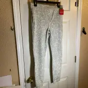 Spanx Women MEDIUM Ankle Leggings Speckled Gray Pockets Stretch Fit Relax Rave