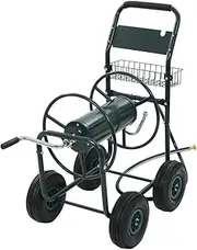 Garden Hose Trolley with 1/2" Hose Connector 75 m Steel,Garden Hose Storage 14.79KG-143777