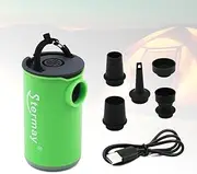 zolyet Cordl A Pump Portable Electric A Compressor Inflation & Deflation Pump with 5 Nozzles & Light for Inflation Pool AirMattr Airbed Swimming Rings Green